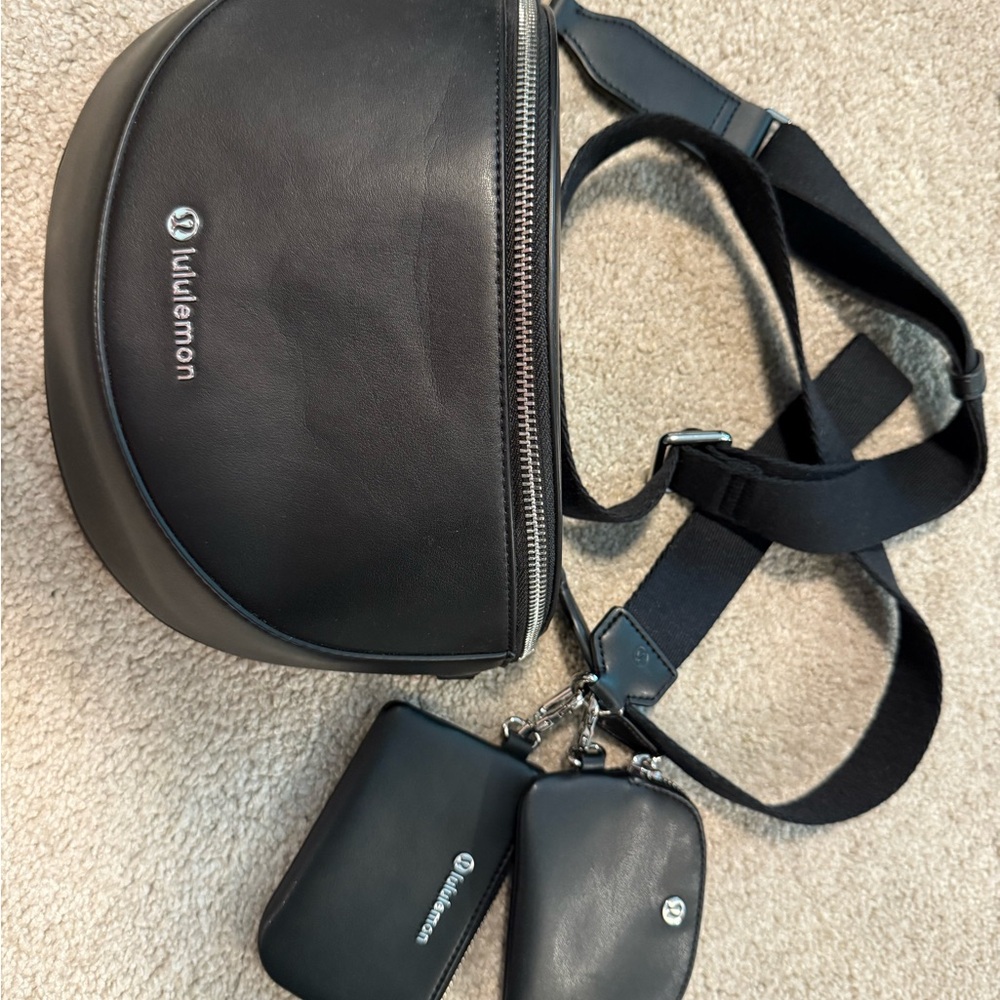 Lululemon Black and Gray Crossbody Bag Set